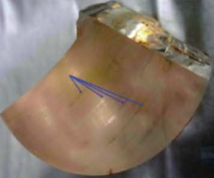 Sapphire wafer edge chipping and diamond wire cutting marks