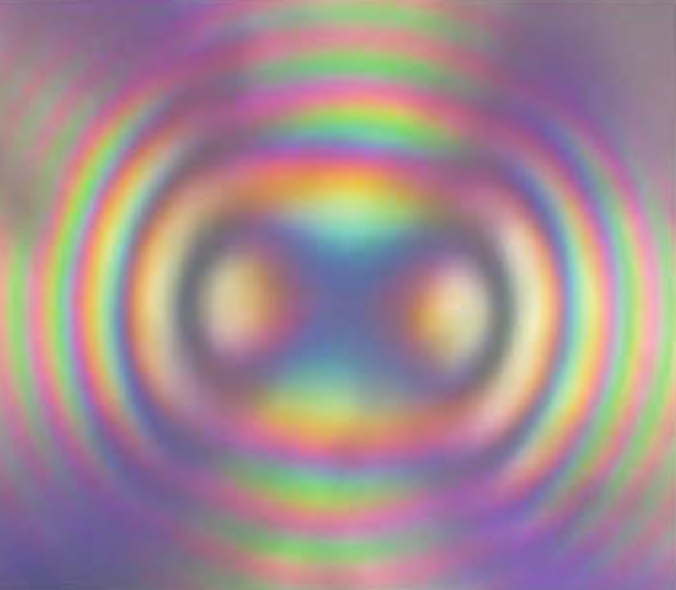 Polariscope inspection showing internal stress in sapphire wafer)